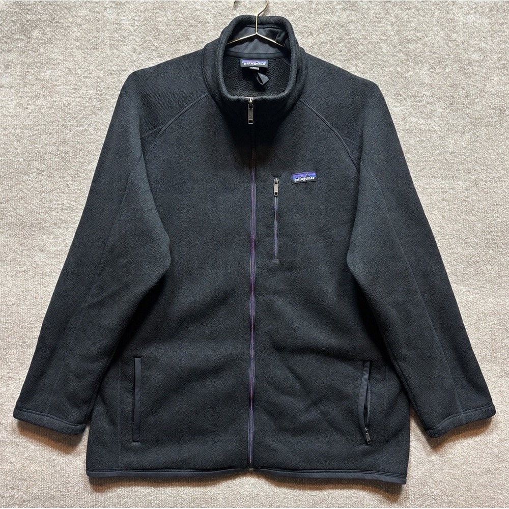 Patagonia Better Sweaters Mens Full Zip Charcoal 2XL Mock Neck Outdoors XXL Hike